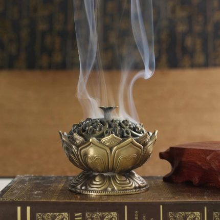 Porte encens Bouddha Fleur de Lotus Métal