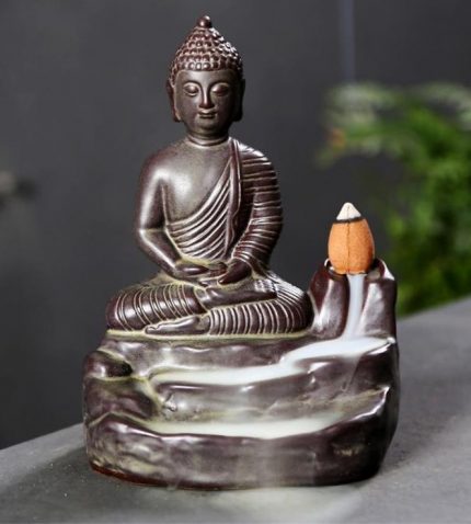 Statue bouddha Céramique Bruleur d'encens