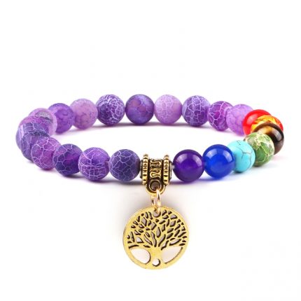 Bracelets arbre de vie Chakra Purple Gold