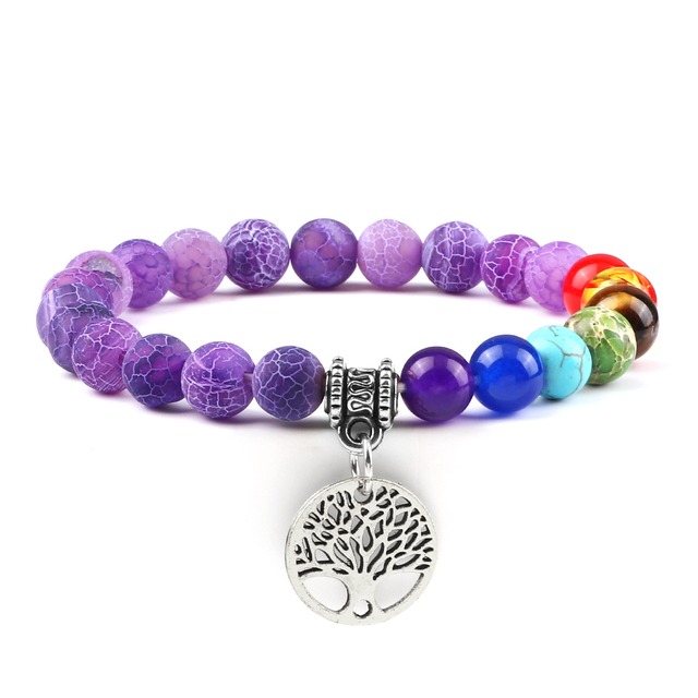 Bracelets arbre de vie Chakra Purple Silver