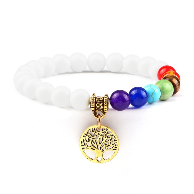 Bracelets arbre de vie Chakra White Gold